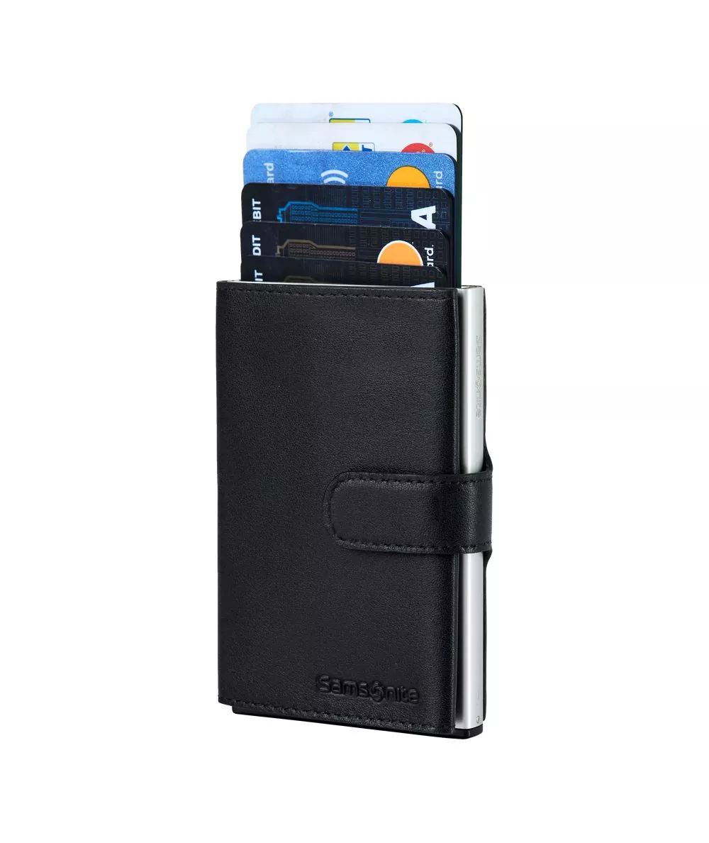 SAMSONITE CARD HOLDER ALU FIT SLIDE-UP WALLET BLACK